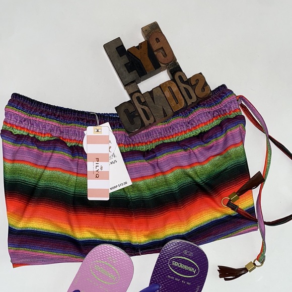 🆕🏊‍♀️🚶‍♀️PILYQ BARCELONA Swim Botton/Micro Shorts in Rainbow🌈 - Picture 10 of 10